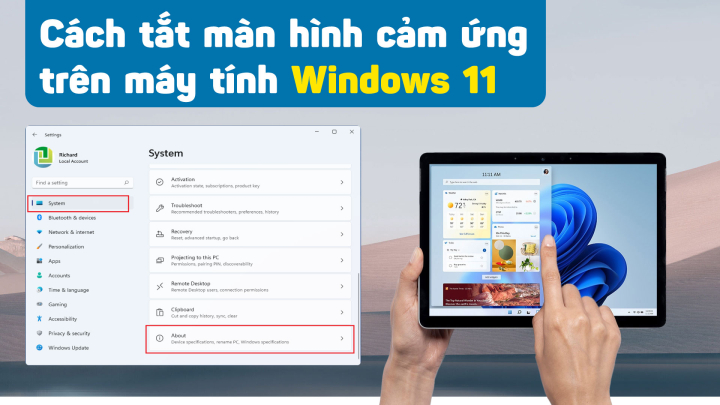 Cách tắt màn hình cảm ứng trên máy tính Windows 11